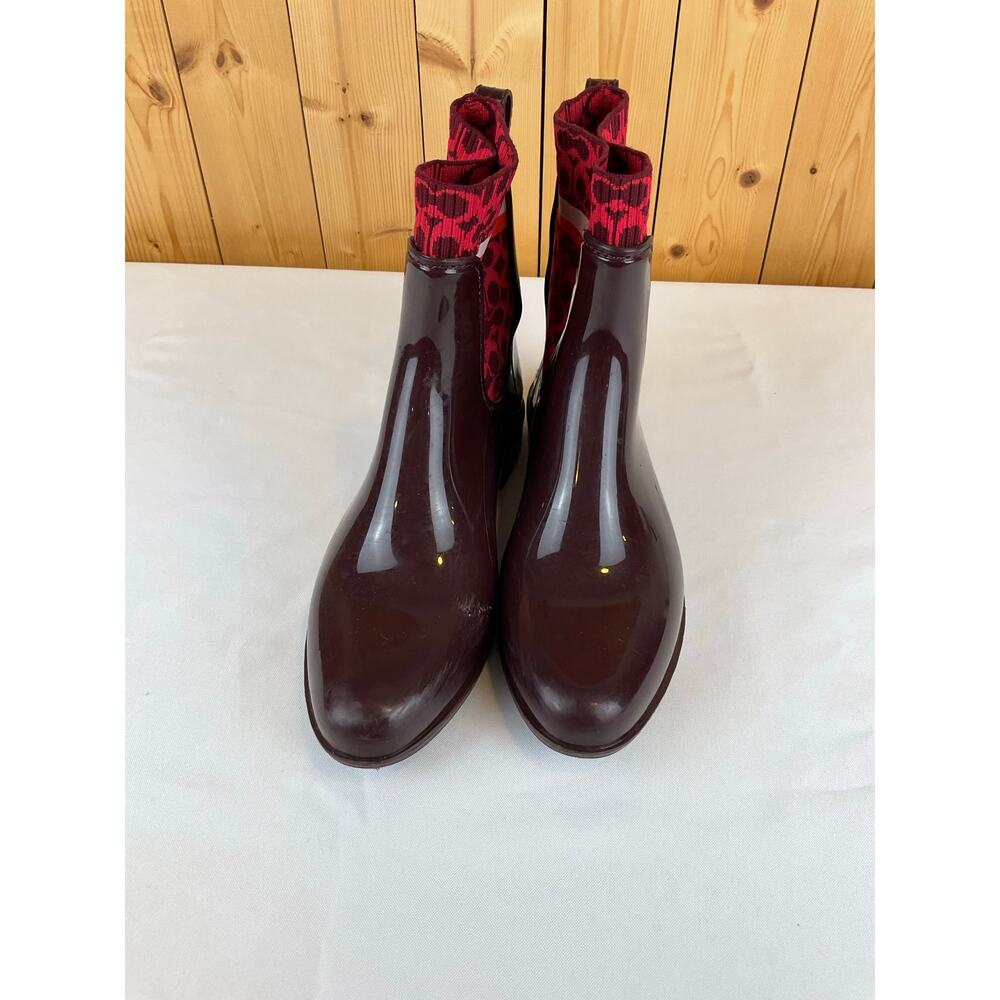 Coach Women's Rain Booties, Size 9- Maroon/Red - Picture 6 of 6
